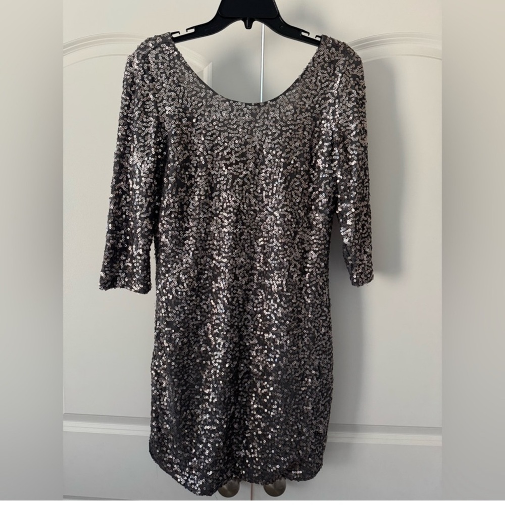 LC Lauren Conrad Silver Sequin Mini Dress
